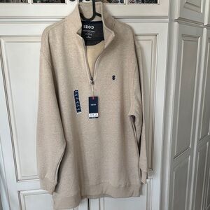 Izod Men's Cream Zip-Up Sweater
